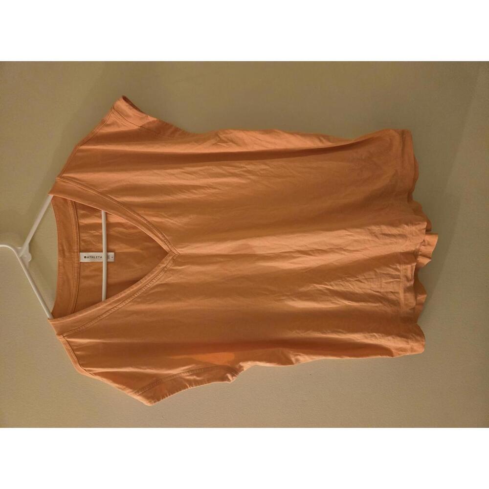 Athleta Women's Orange V-Neck Activewear Top Size Large